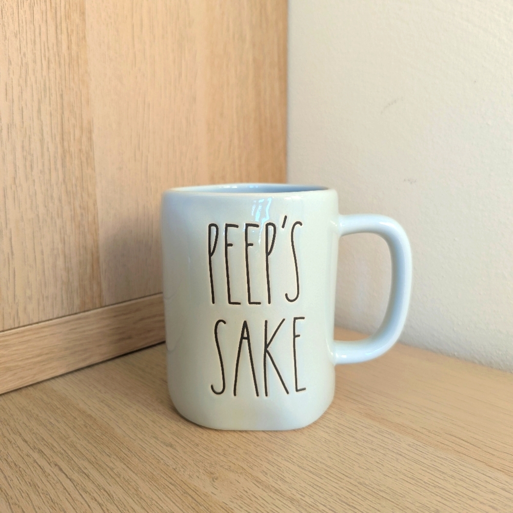 Rae Dunn Powder Blue Mug 'PEEP'S SAKE'
